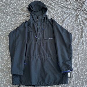 Vintage 1980's PATAGONIA Jacket Men's MEDIUM Black Shell (feels like large)